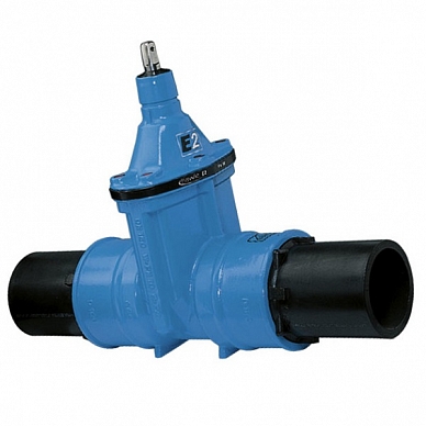 Задвижка Hawle 4051 E2 короткая с ПЭ патрубками PN 10 DN 100/110
