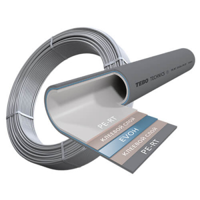 Труба TEBO PE-RT/EVOH 20x2.0 (буxта 100 м) Grey