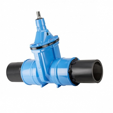 Задвижка Hawle 4050 E2 короткая с ПЭ патрубками PN 16 DN 100/110
