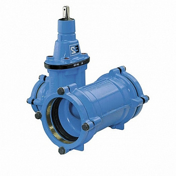 Тройник раструбный со встроенной задвижкой Hawle 4343 E2 System 2000 PN 16